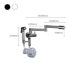 Sleek Low Arc Chrome Wall-Mounted Folding Kitchen Faucet #size