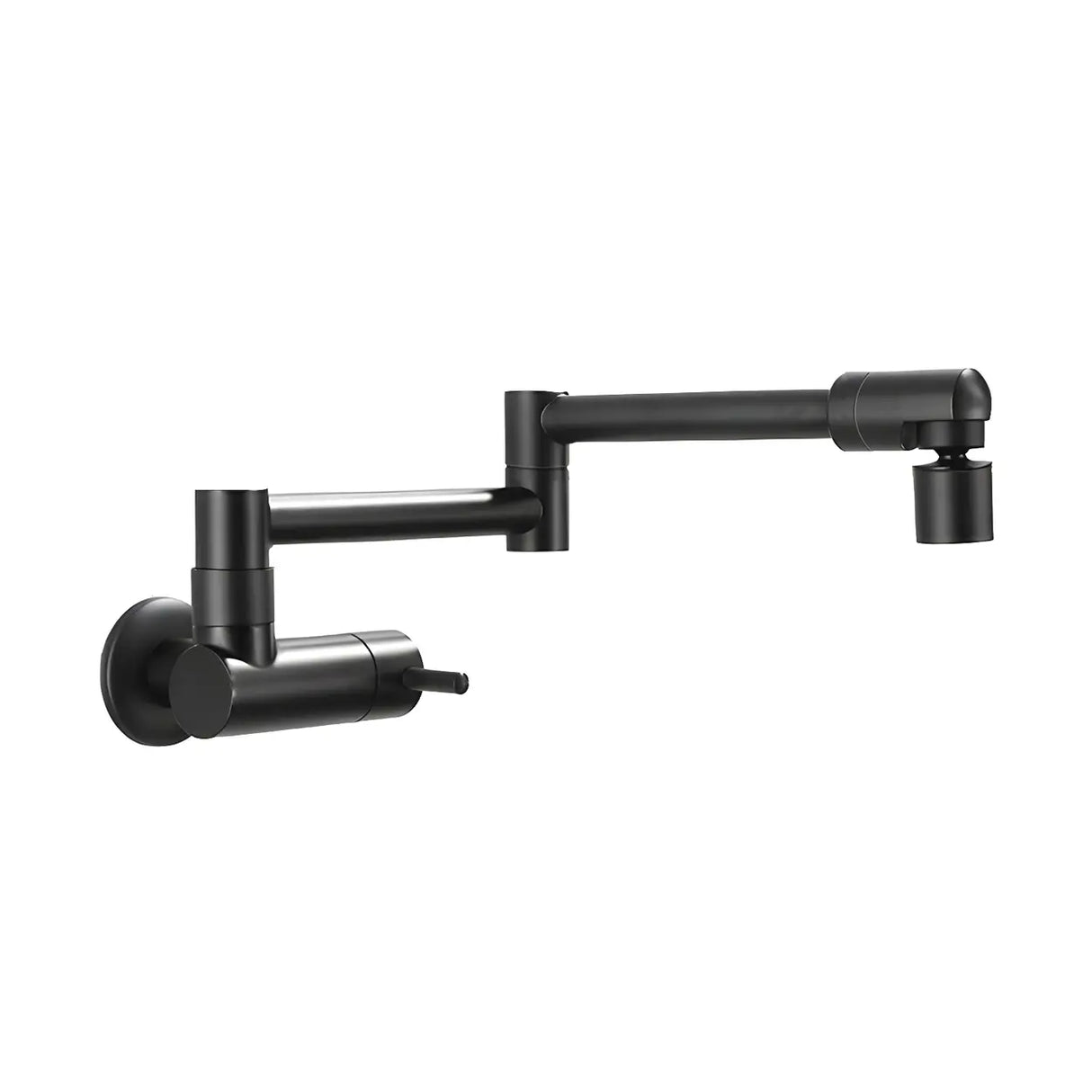 Sleek Low Arc Chrome Wall-Mounted Folding Kitchen Faucet Image - 6
