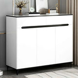 Sleek MDF Hallway White Adjustable Shoe Storage Cabinet Image - 15