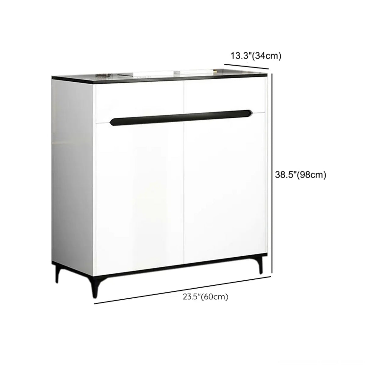 Sleek MDF Hallway White Adjustable Shoe Storage Cabinet 