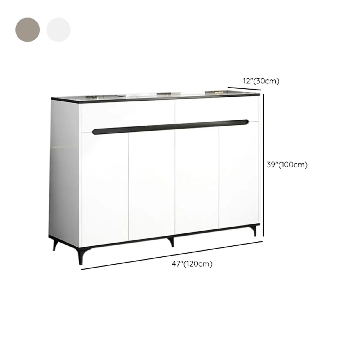 Sleek MDF Hallway White Adjustable Shoe Storage Cabinet Image - 19