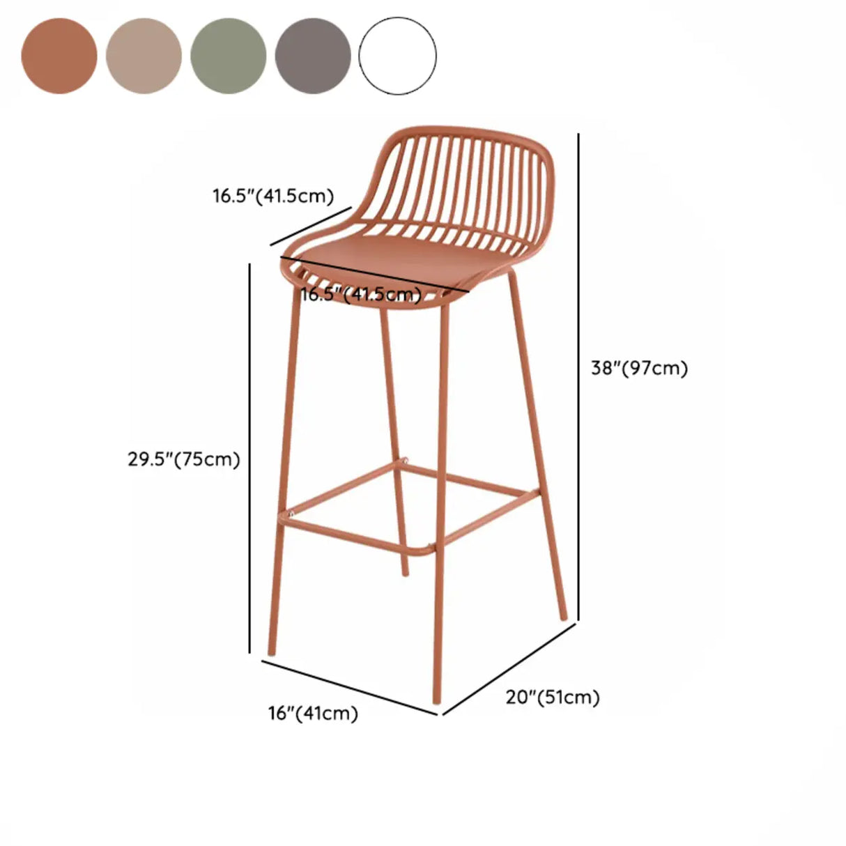 Sleek Mesh Low Back Saddle Acrylic Footrest Bar Stool 