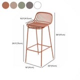 Sleek Mesh Low Back Saddle Acrylic Footrest Bar Stool #size