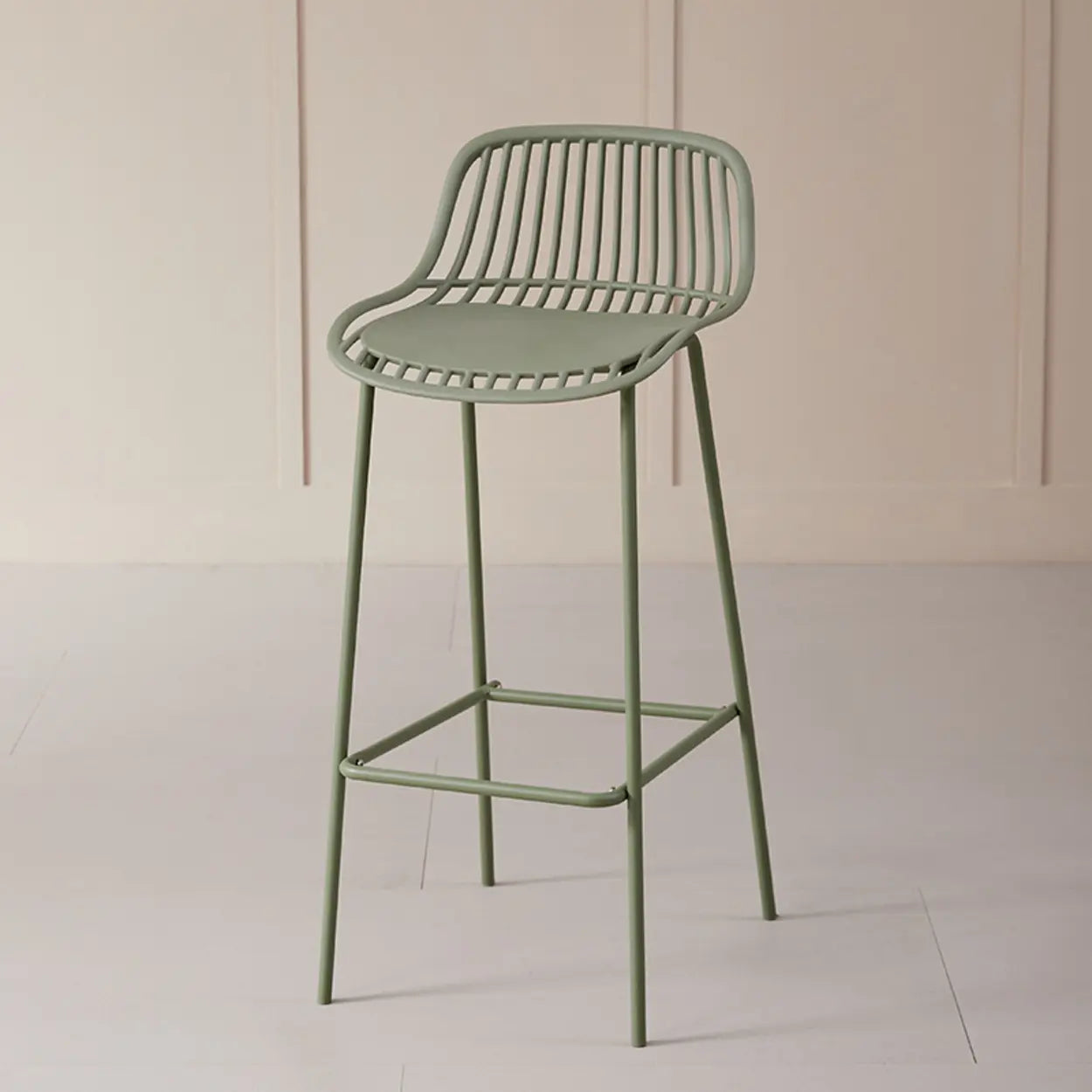 Sleek Mesh Low Back Saddle Acrylic Footrest Bar Stool Image - 5