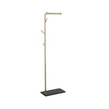 Sleek Metal Black Tall Freestanding Coat Rack with Hooks Image - 10