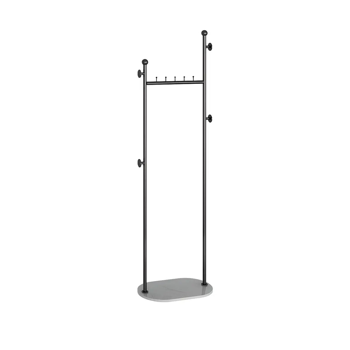 Sleek Metal Gold-White Tall Organizer Coat Rack with Shelf Image - 11