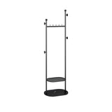 Sleek Metal Gold-White Tall Organizer Coat Rack with Shelf Image - 15
