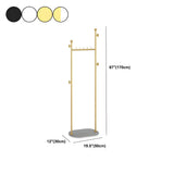Sleek Metal Gold-White Tall Organizer Coat Rack with Shelf #size