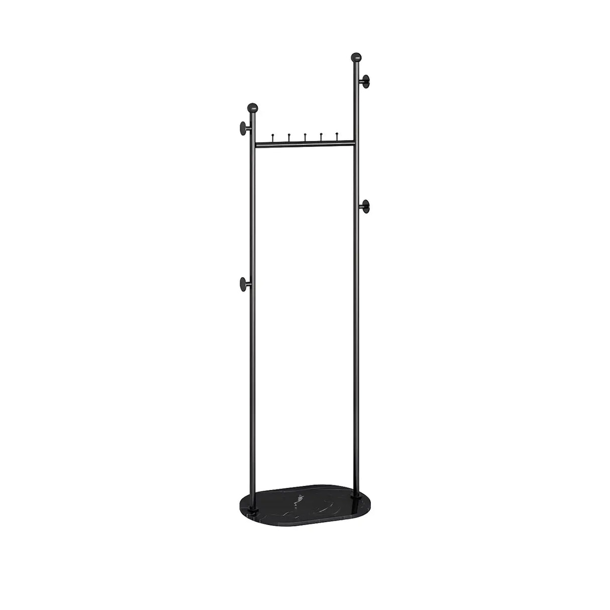 Sleek Metal Gold-White Tall Organizer Coat Rack with Shelf Image - 2