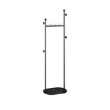 Sleek Metal Gold-White Tall Organizer Coat Rack with Shelf Image - 2