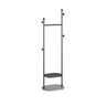 Sleek Metal Gold-White Tall Organizer Coat Rack with Shelf Image - 3