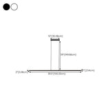 Sleek Minimalist Black Linear Kitchen Pendant Light #size