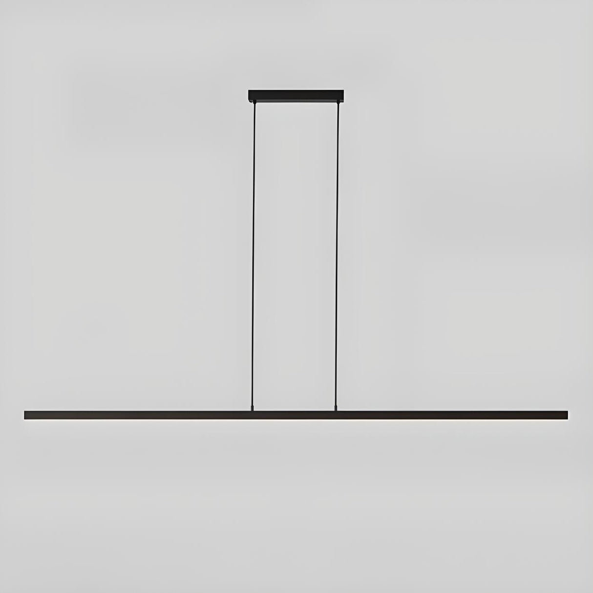Sleek Minimalist Black Linear Kitchen Pendant Light Image - 2