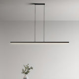 Sleek Minimalist Black Linear Kitchen Pendant Light Image - 4