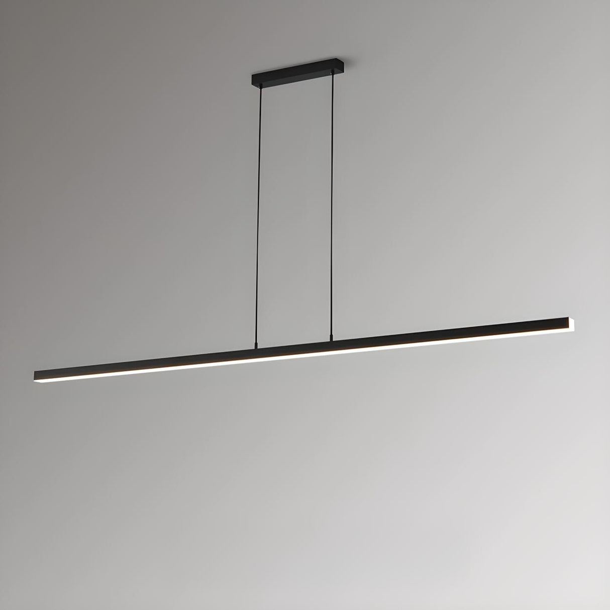 Sleek Minimalist Black Linear Kitchen Pendant Light Image - 7