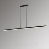 Sleek Minimalist Black Linear Kitchen Pendant Light Image - 7