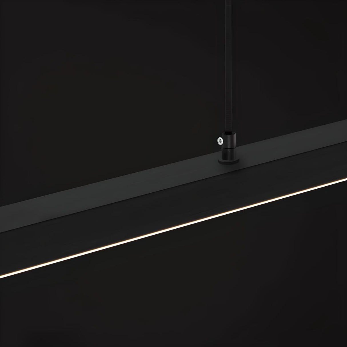 Sleek Minimalist Black Linear Kitchen Pendant Light Image - 9