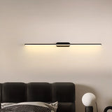 Sleek Minimalist Black Linear LED Vanity Light Image - 4