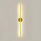 Sleek Modern Long Gold LED Wall Sconce Lights Image - 10