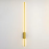 Sleek Modern Long Gold LED Wall Sconce Lights Image - 9