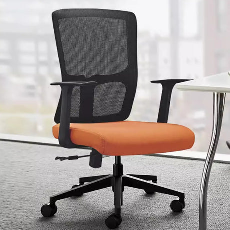Sleek Orange Adjustable Ergonomic Mesh Seat Office Chair Image - 1