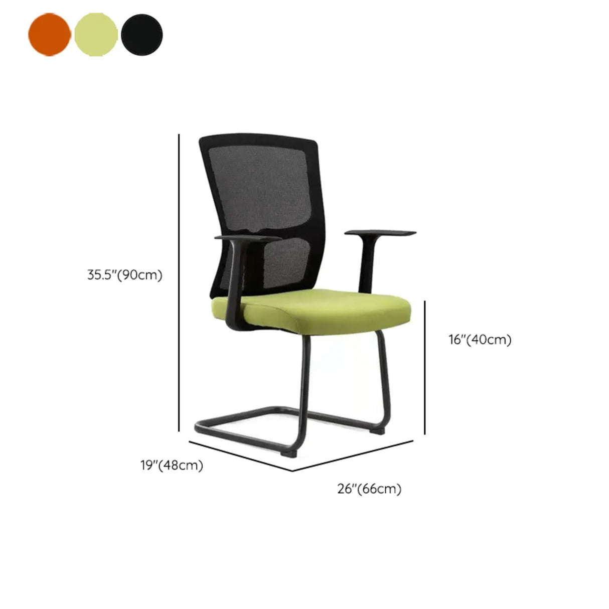 Sleek Orange Adjustable Ergonomic Mesh Seat Office Chair 
