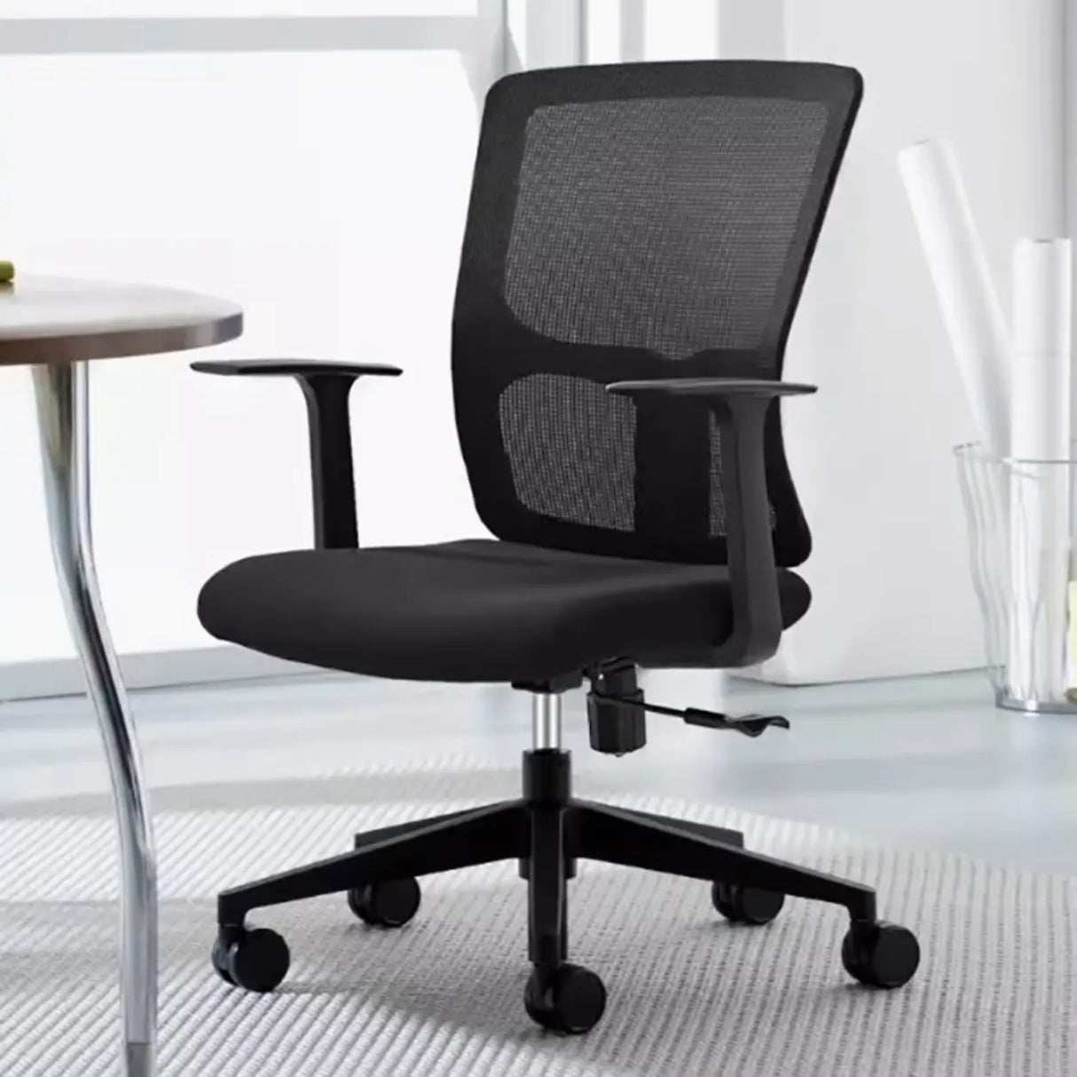 Sleek Orange Adjustable Ergonomic Mesh Seat Office Chair Image - 4