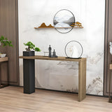 Sleek Rectangle Wood Black Modern Hall Console Table Image - 11