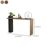 Sleek Rectangle Wood Black Modern Hall Console Table Image - 13