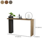Sleek Rectangle Wood Black Modern Hall Console Table Image - 16