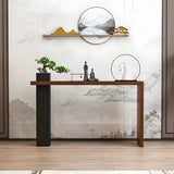Sleek Rectangle Wood Black Modern Hall Console Table Image - 1