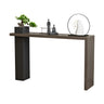 Sleek Rectangle Wood Black Modern Hall Console Table Image - 2
