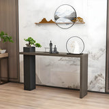 Sleek Rectangle Wood Black Modern Hall Console Table Image - 5