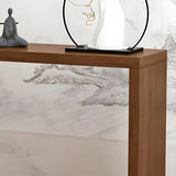 Sleek Rectangle Wood Black Modern Hall Console Table Image - 9