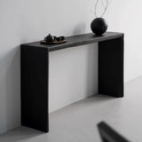 Sleek Rectangular Black Wood Entryway Console Table Image - 1