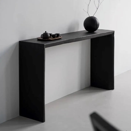Sleek Rectangular Black Wood Entryway Console Table Image - 1