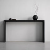 Sleek Rectangular Black Wood Entryway Console Table Image - 2