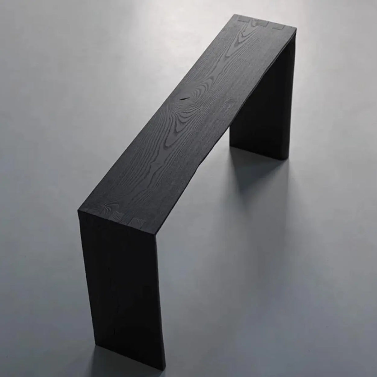 Sleek Rectangular Black Wood Entryway Console Table Image - 3