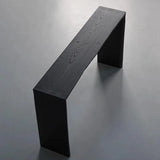 Sleek Rectangular Black Wood Entryway Console Table Image - 3