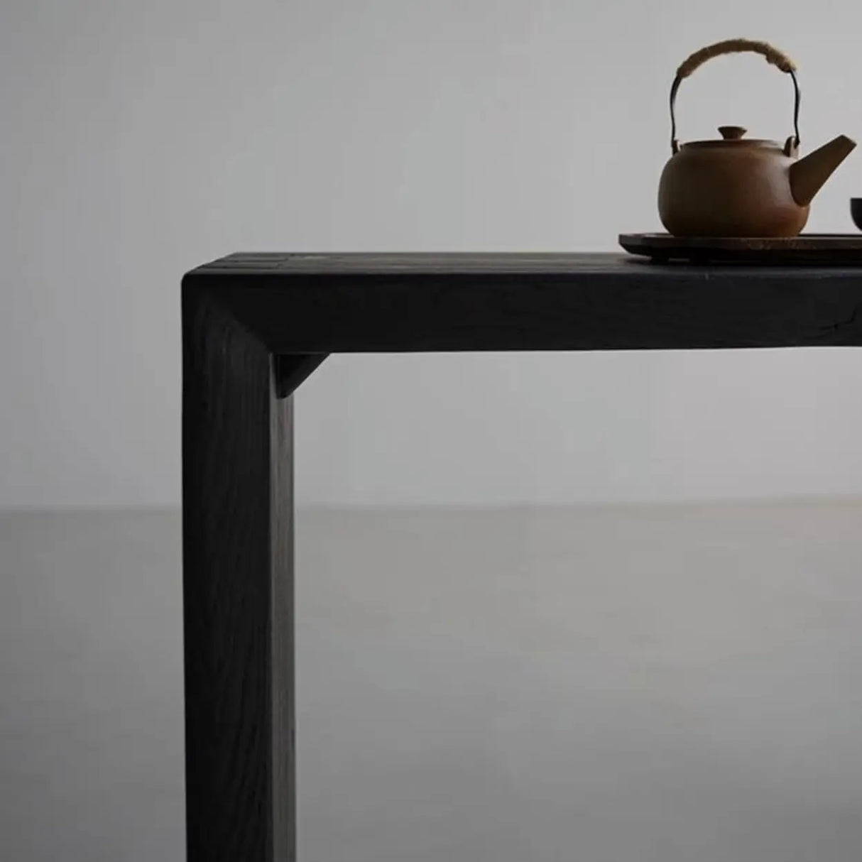 Sleek Rectangular Black Wood Entryway Console Table Image - 4
