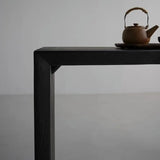 Sleek Rectangular Black Wood Entryway Console Table Image - 4