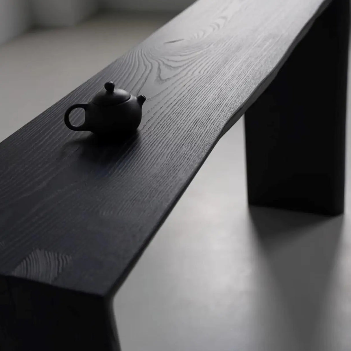 Sleek Rectangular Black Wood Entryway Console Table Image - 7