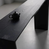Sleek Rectangular Black Wood Entryway Console Table Image - 7