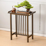 Sleek Rectangular Natural Wood Storage Console Table Image - 5