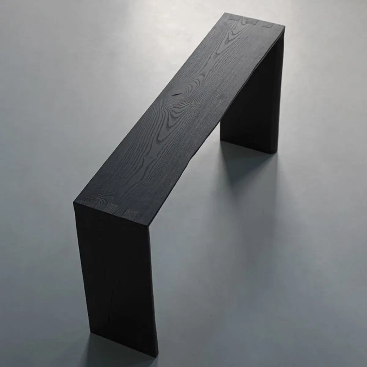 Sleek Rectangular Wood Sled Base Foyer Console Table Image - 3