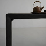 Sleek Rectangular Wood Sled Base Foyer Console Table Image - 4