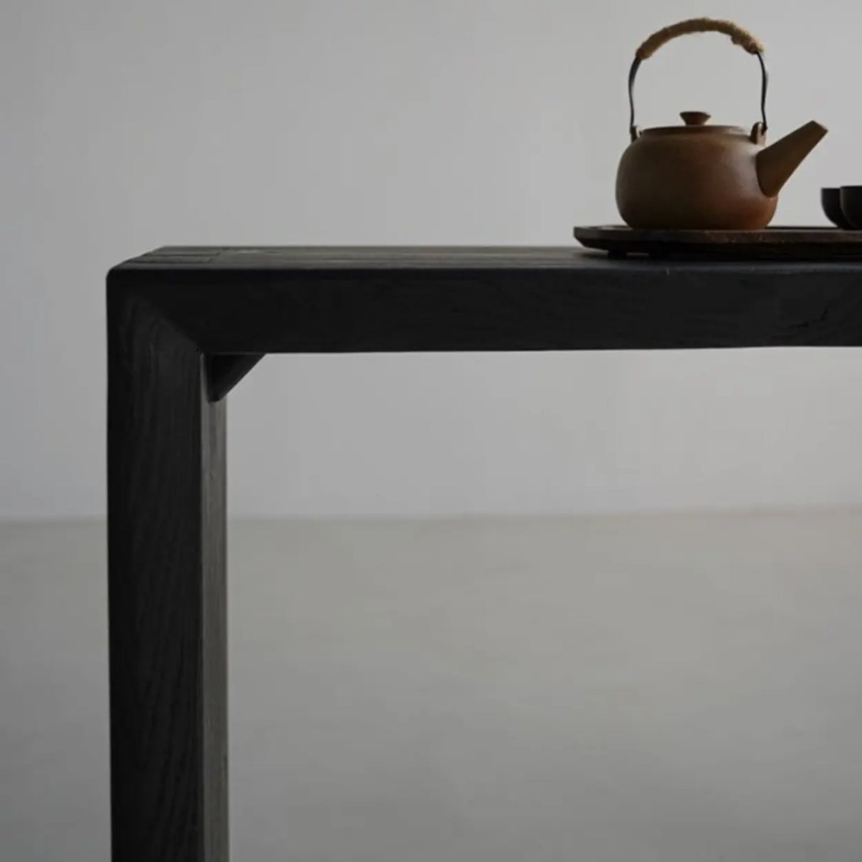 Sleek Rectangular Wood Sled Base Foyer Console Table Image - 4