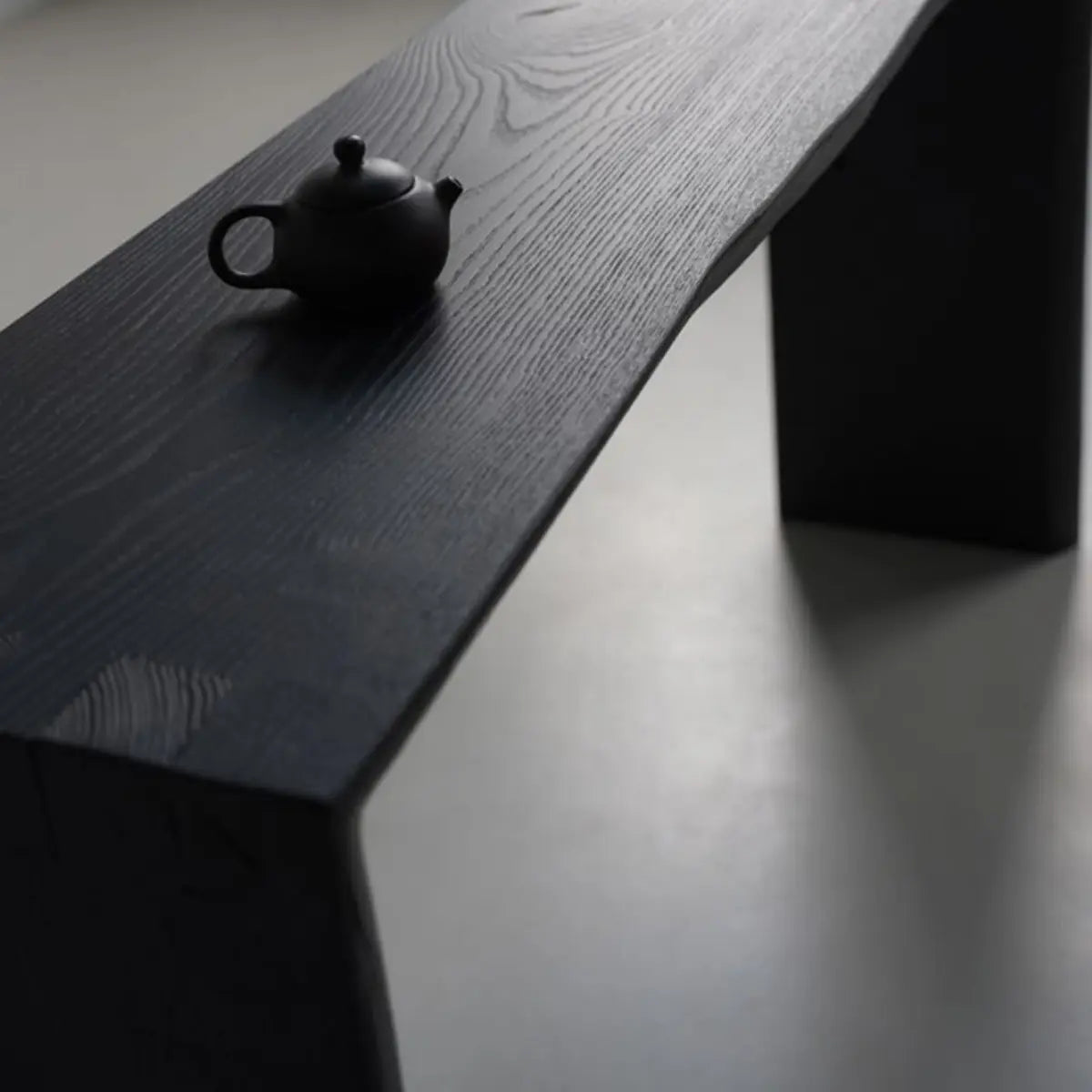 Sleek Rectangular Wood Sled Base Foyer Console Table Image - 5