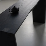Sleek Rectangular Wood Sled Base Foyer Console Table Image - 5