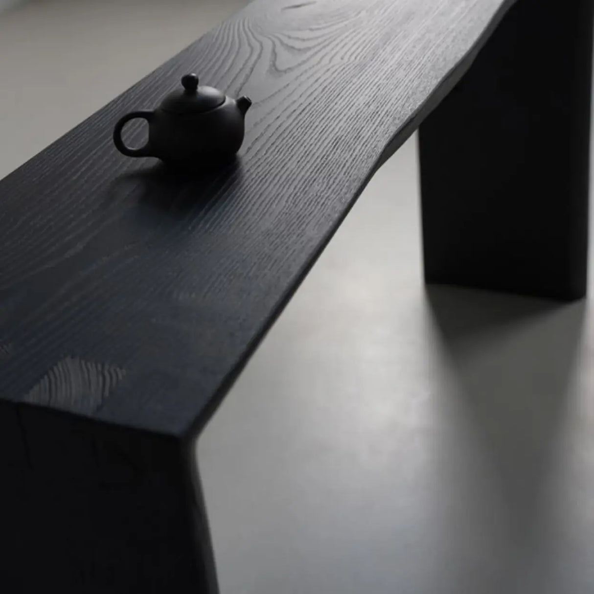 Sleek Rectangular Wood Sled Base Foyer Console Table Image - 5